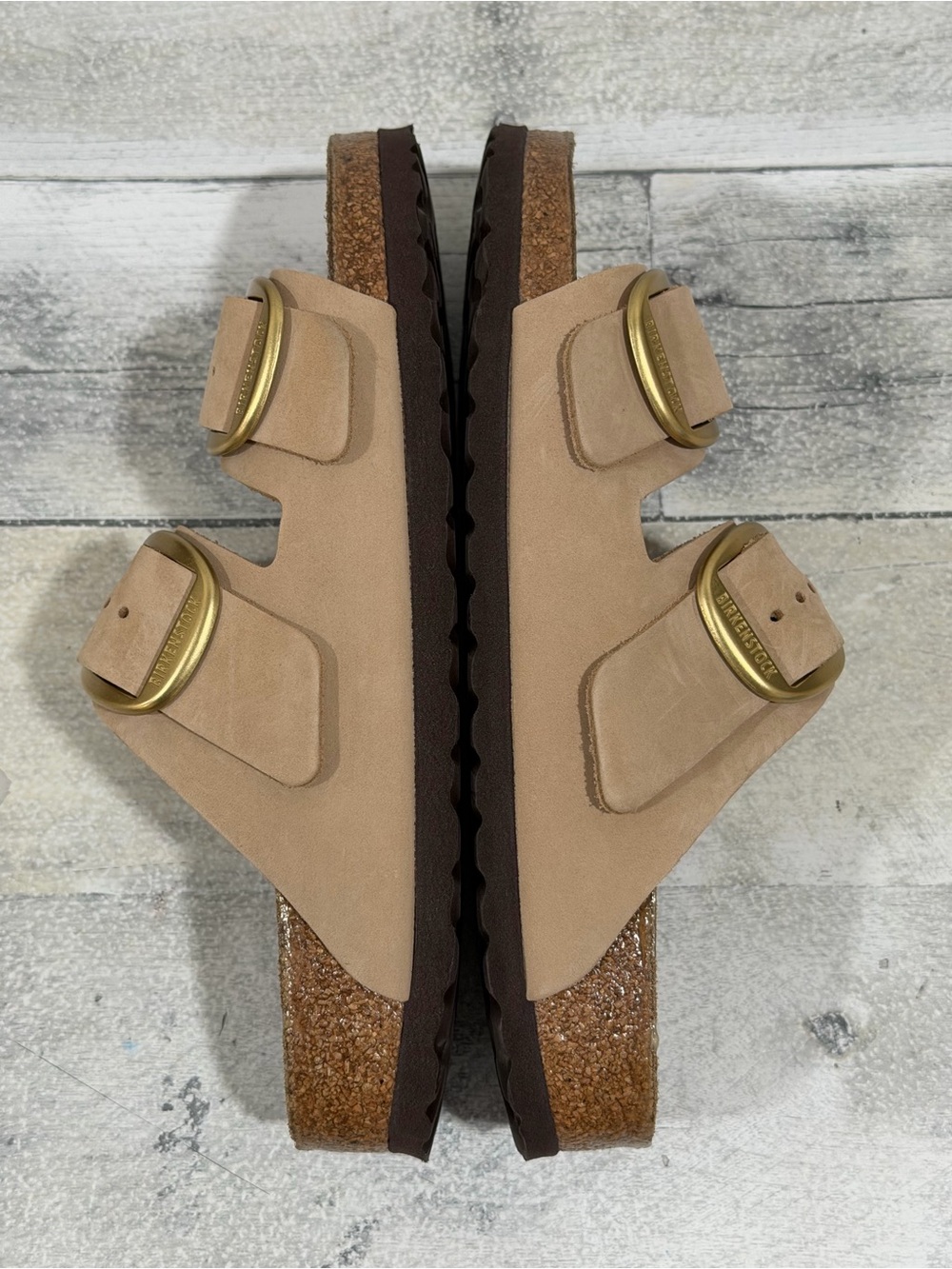 BIRKENSTOCK ARIZONA BIG BUCKLE SLIDE SANDALS SANDCASTLE SIZE - 7-7.5.US/38.EU - Picture 5 of 7